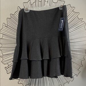American Living Gray 100% Cotton Tiered Skirt Size M NWT